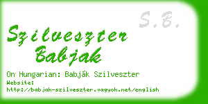 szilveszter babjak business card